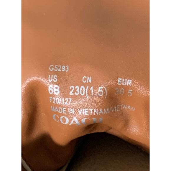 COACH Womens Lorimer Lace Up Lug Sole Combat Leather Booties Chalk Sz 6B - Picture 9 of 9